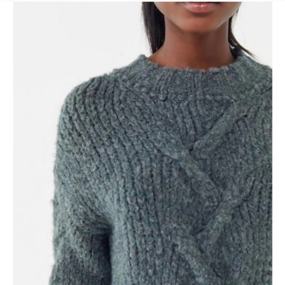 NWT Urban Outfitters Cable Knit Wool‎ Blend Crew Neck Sweater - Picture 10 of 10